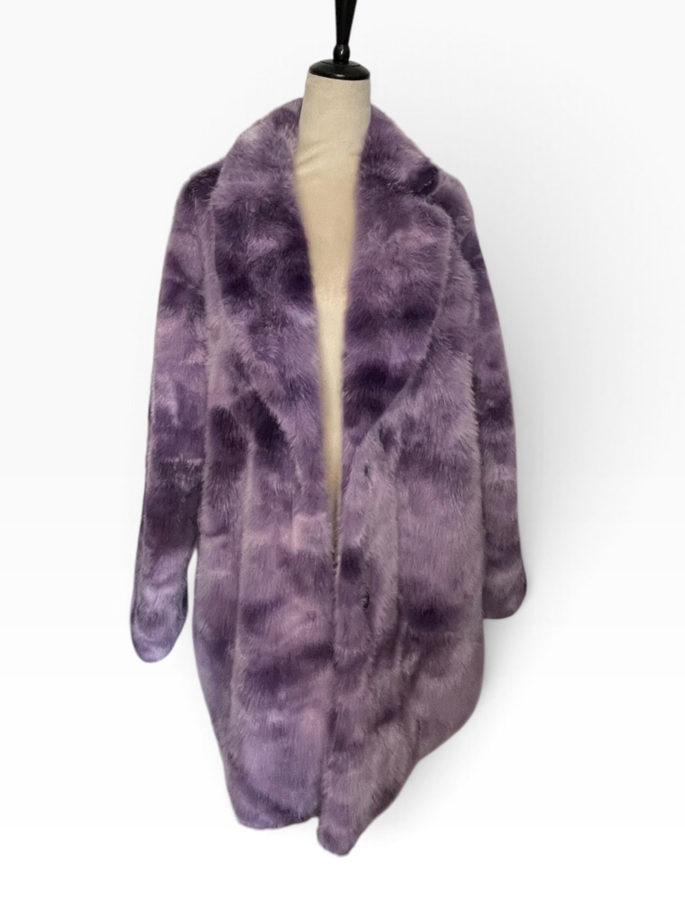 The Pyramid Collection Purple Faux Fur Jacket Coat Women's XL
